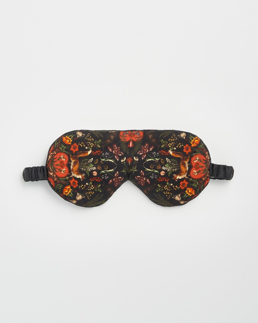 Nightwear Fable England | Folksy Fox Sleep Mask Black