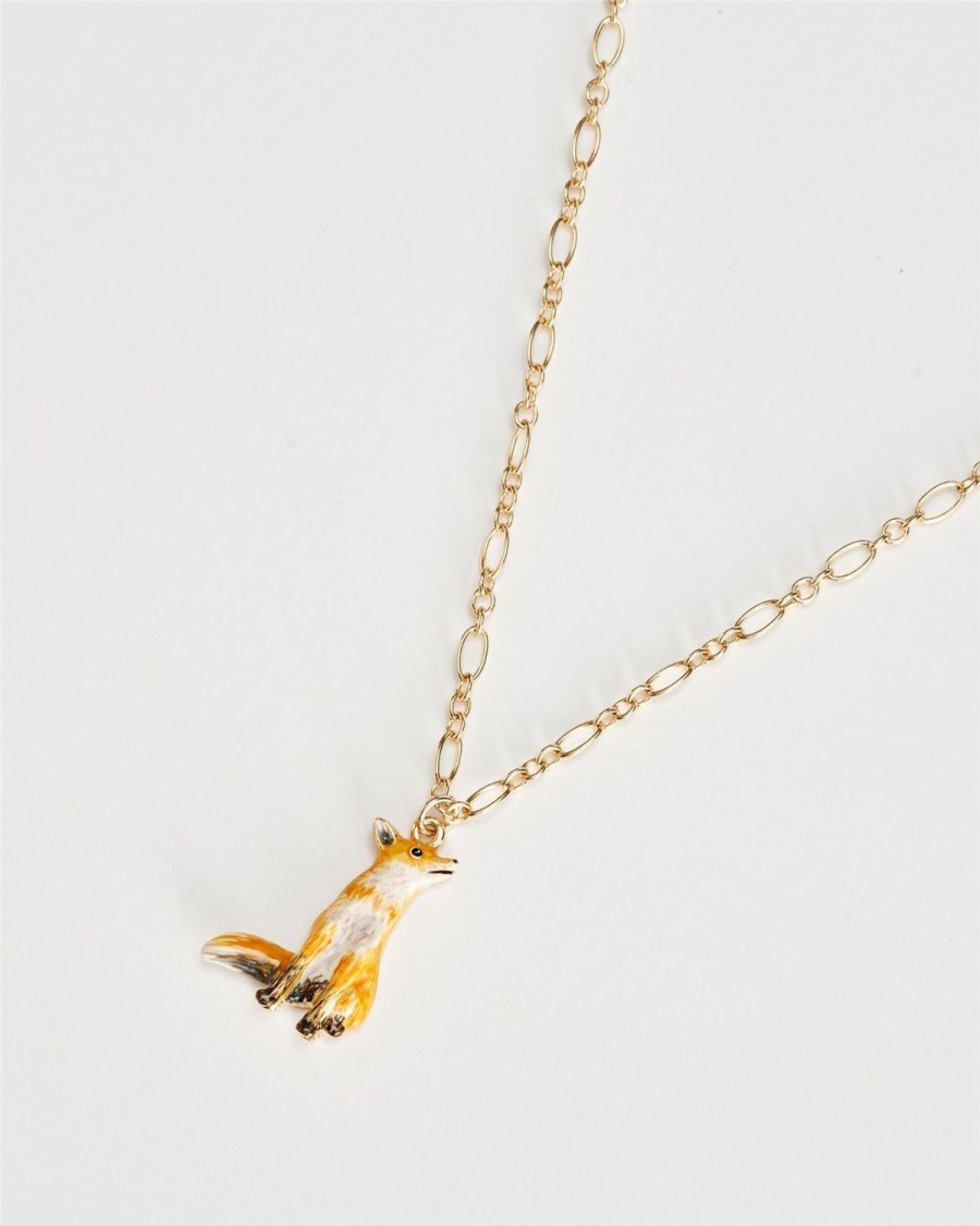 Jewellery Fable England | Enamel Fox Short Necklace