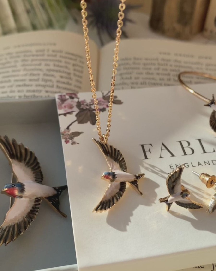 Jewellery Fable England | Enamel Swallow Brooch