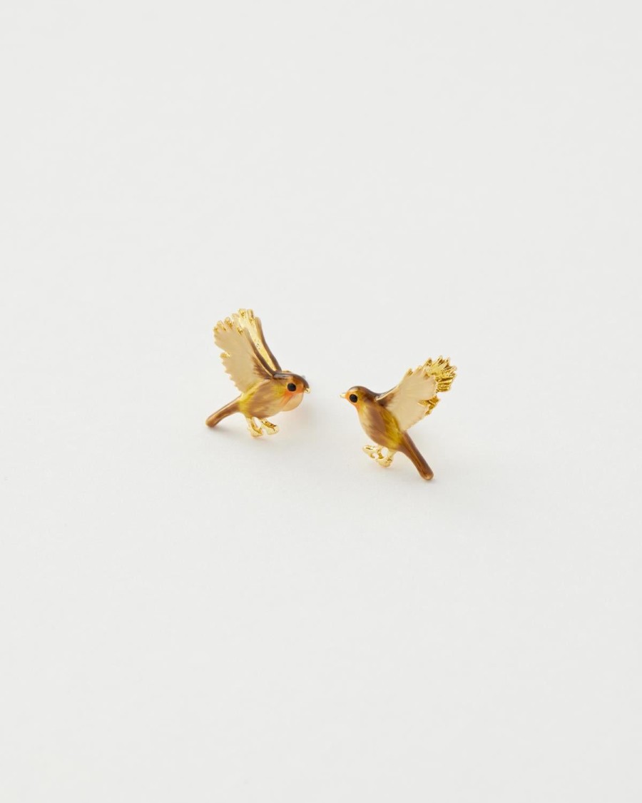 Jewellery Fable England | Enamel Flying Robin Earrings