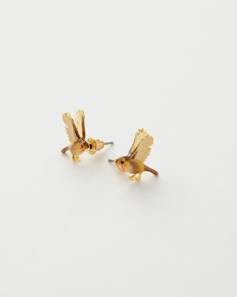 Jewellery Fable England | Enamel Flying Robin Earrings