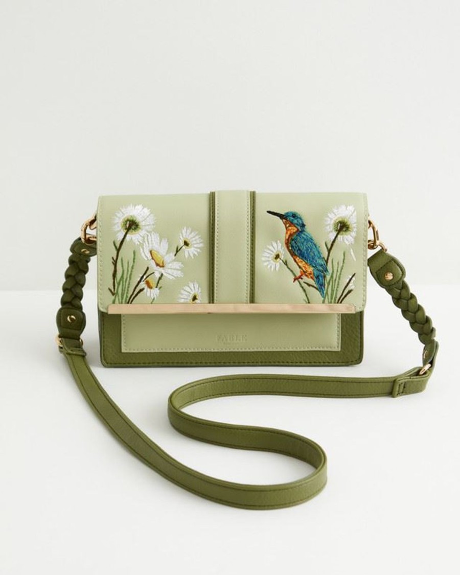 Handbags Fable England | Embroidered Kingfisher Cross Body Bag