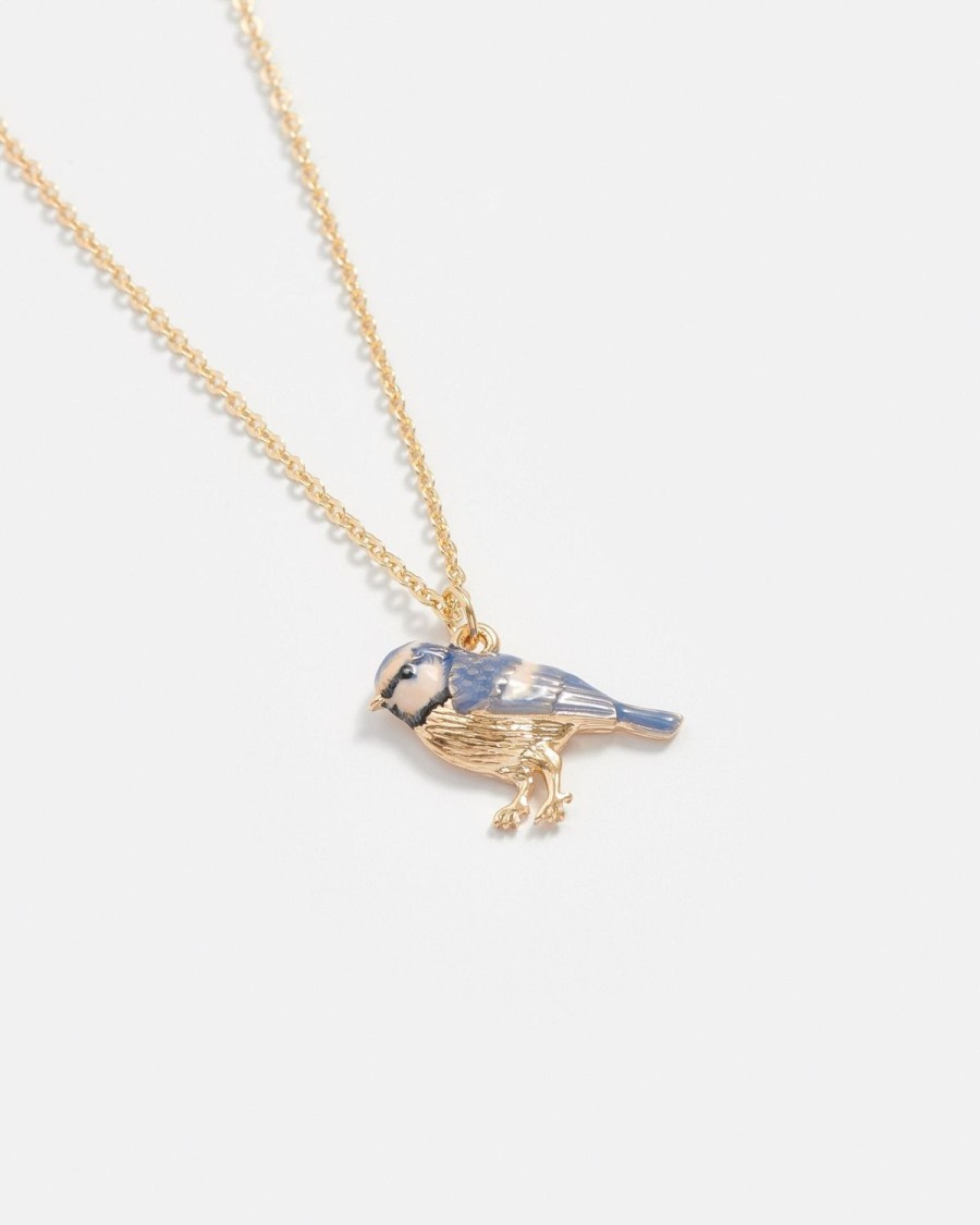 Jewellery Fable England | Enamel Blue Tit Short Necklace