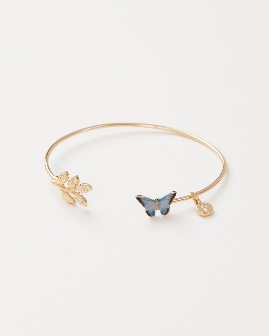 Jewellery Fable England | Enamel Blue Butterfly Bangle