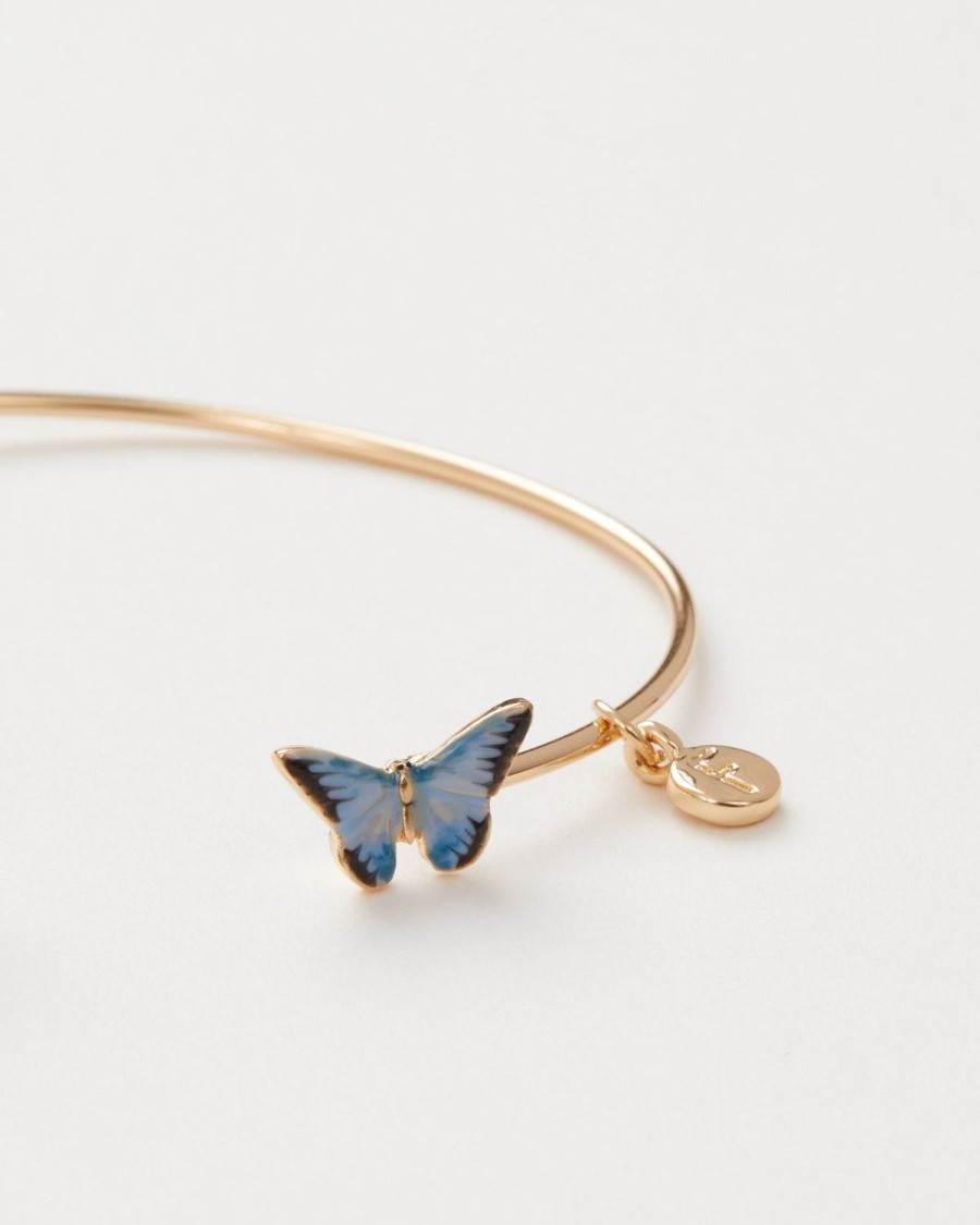 Jewellery Fable England | Enamel Blue Butterfly Bangle