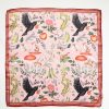 Scarves & Hats Fable England | Catherine Rowe'S Into The Woods Square Scarf Pink