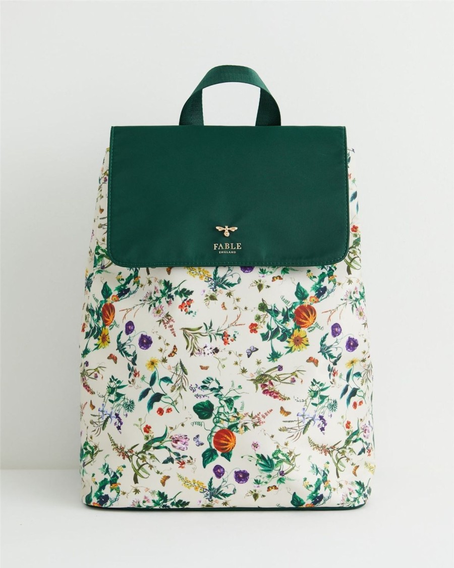 Handbags Fable England | Botanical Pumpkin Ivory Backpack