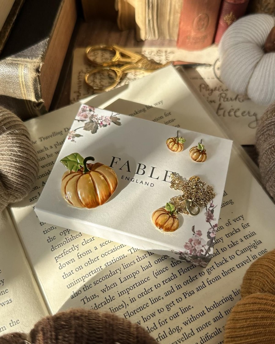 Jewellery Fable England | Enamel Pumpkin Short Necklace