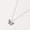 Jewellery Fable England | Enamel Blue Butterfly Short Necklace