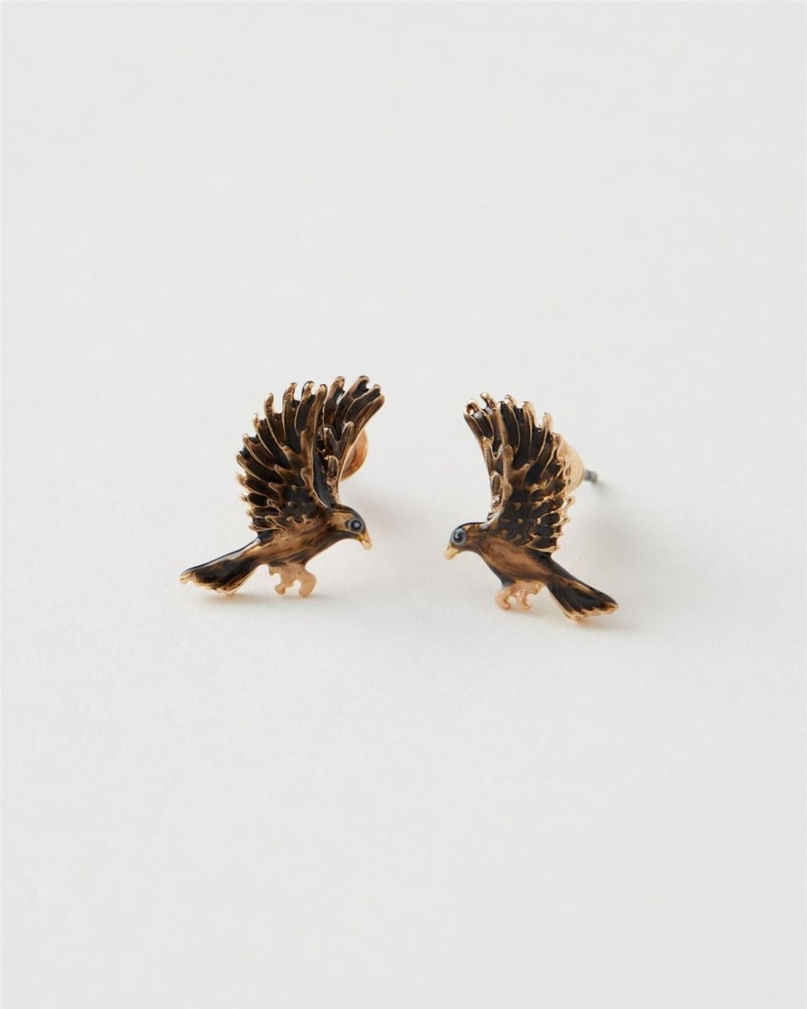 Jewellery Fable England | Enamel Black Bird Stud Earrings