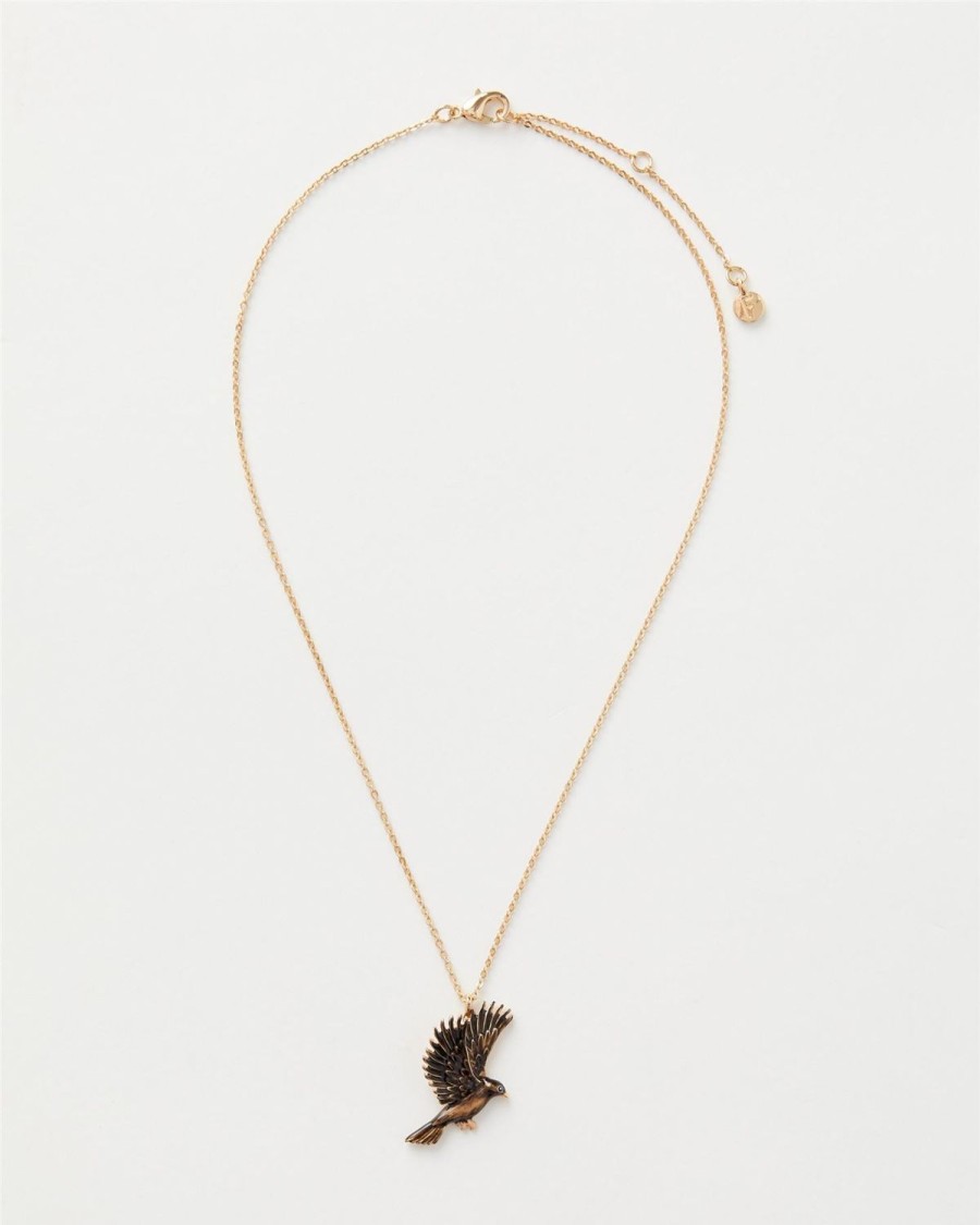 Jewellery Fable England | Enamel Black Bird Short Necklace