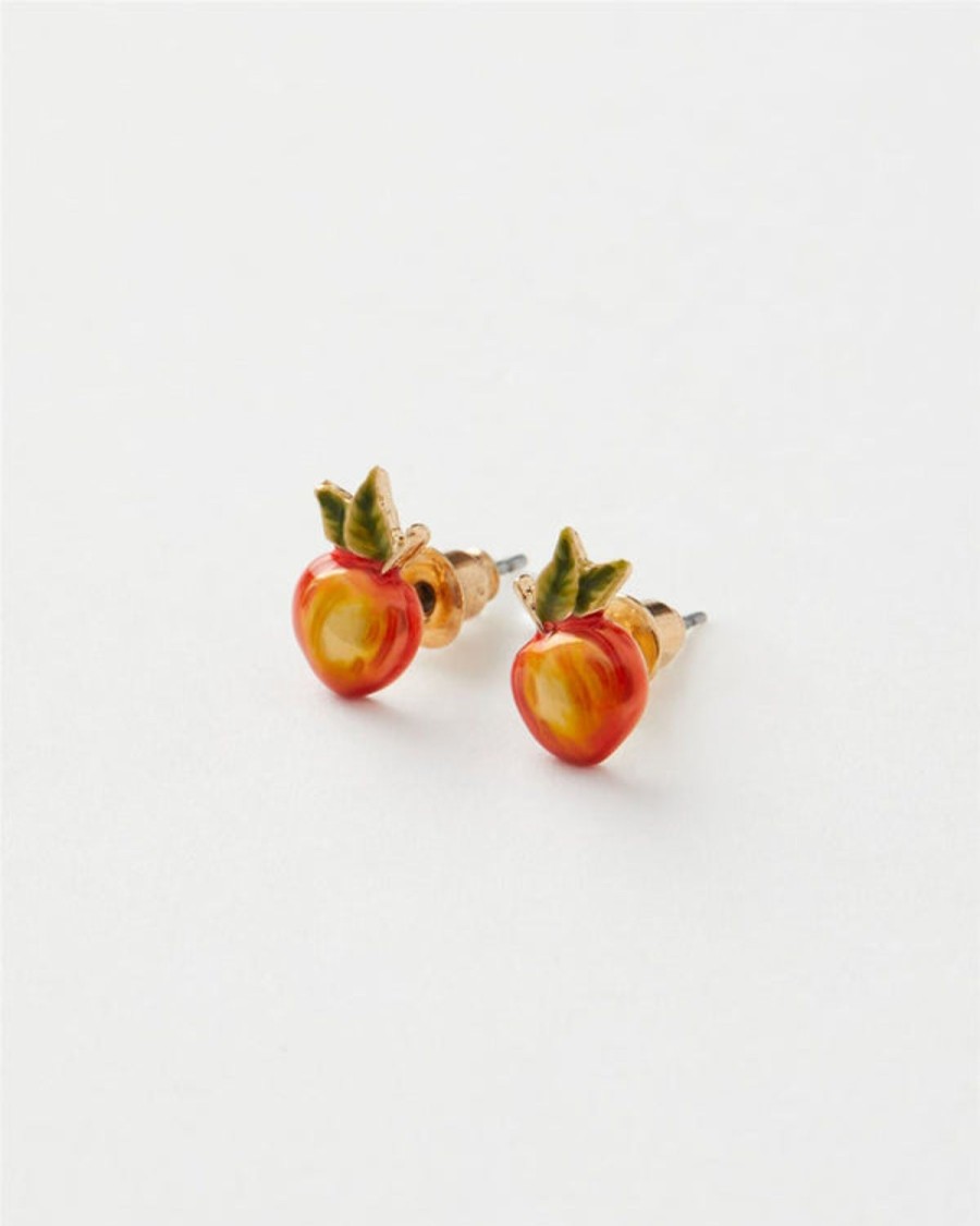 Jewellery Fable England | Enamel Apple Stud Earrings