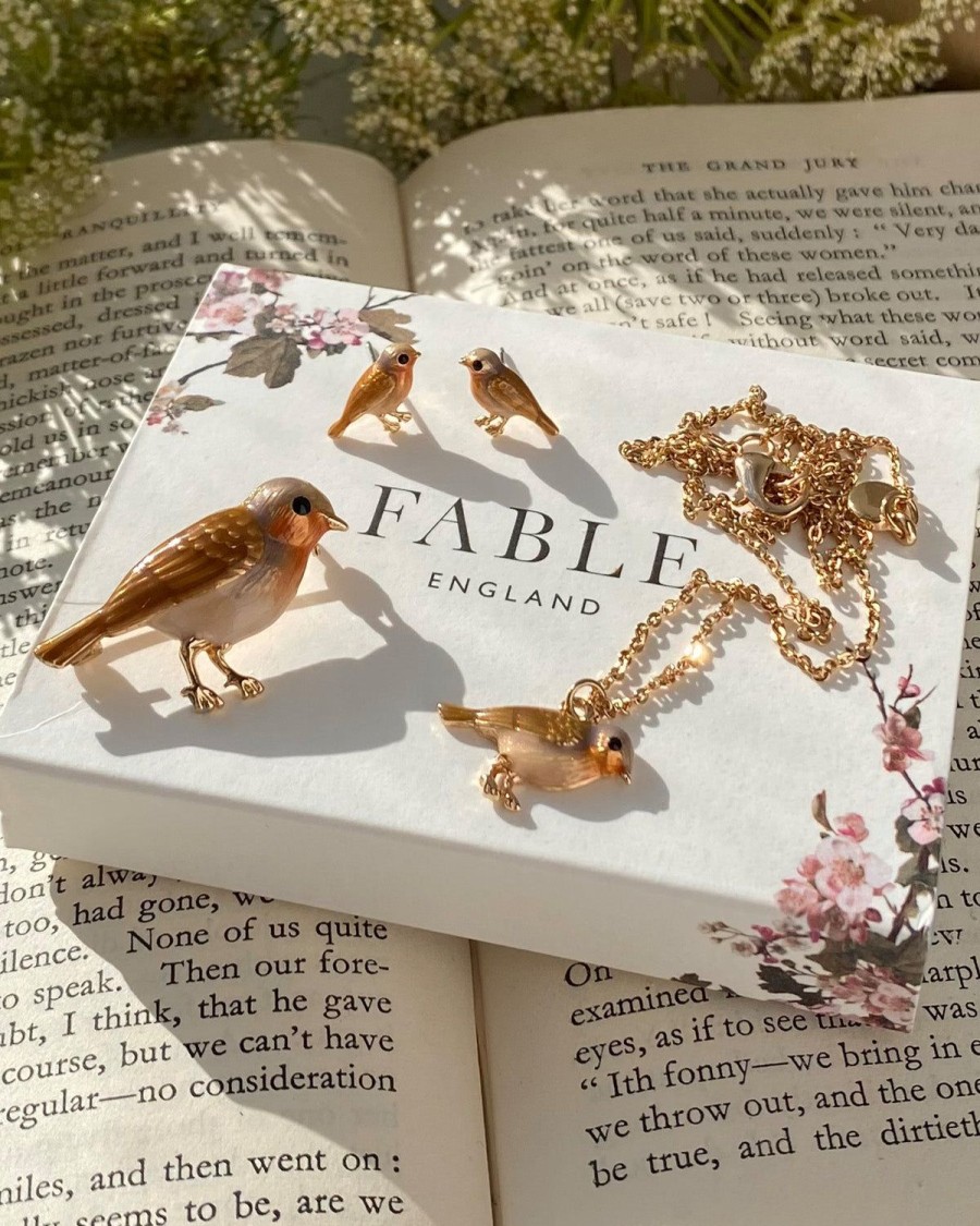 Jewellery Fable England | Enamel Robin Earrings