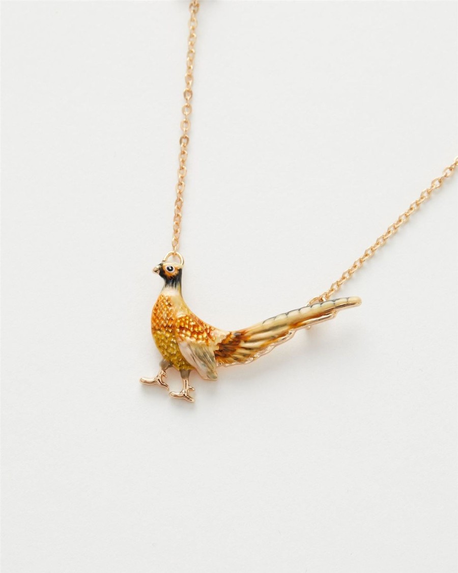 Jewellery Fable England | Enamel Pheasant Short Necklace