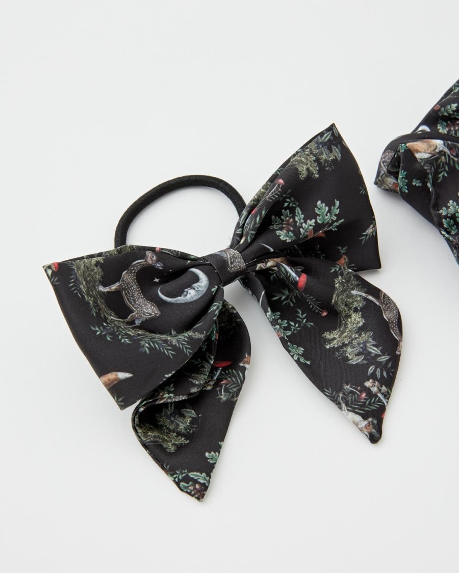 Accessories Fable England | A Night'S Tale Scrunchie & Bow Black