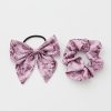 Accessories Fable England | A Night'S Tale Scrunchie & Bow Dusky Rose