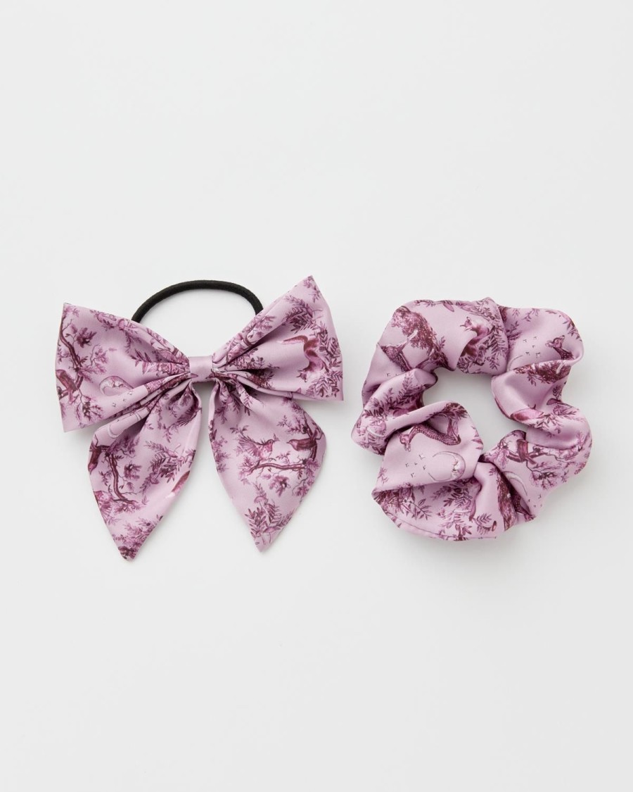 Accessories Fable England | A Night'S Tale Scrunchie & Bow Dusky Rose