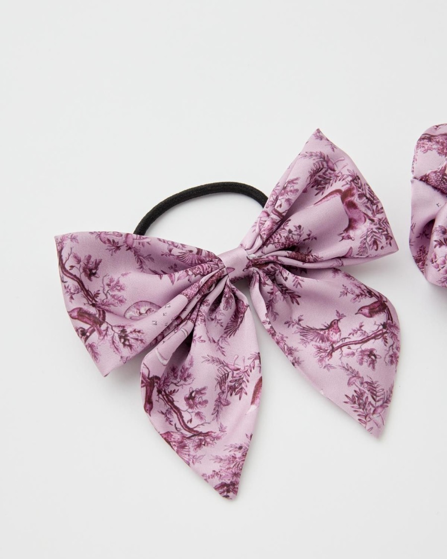 Accessories Fable England | A Night'S Tale Scrunchie & Bow Dusky Rose