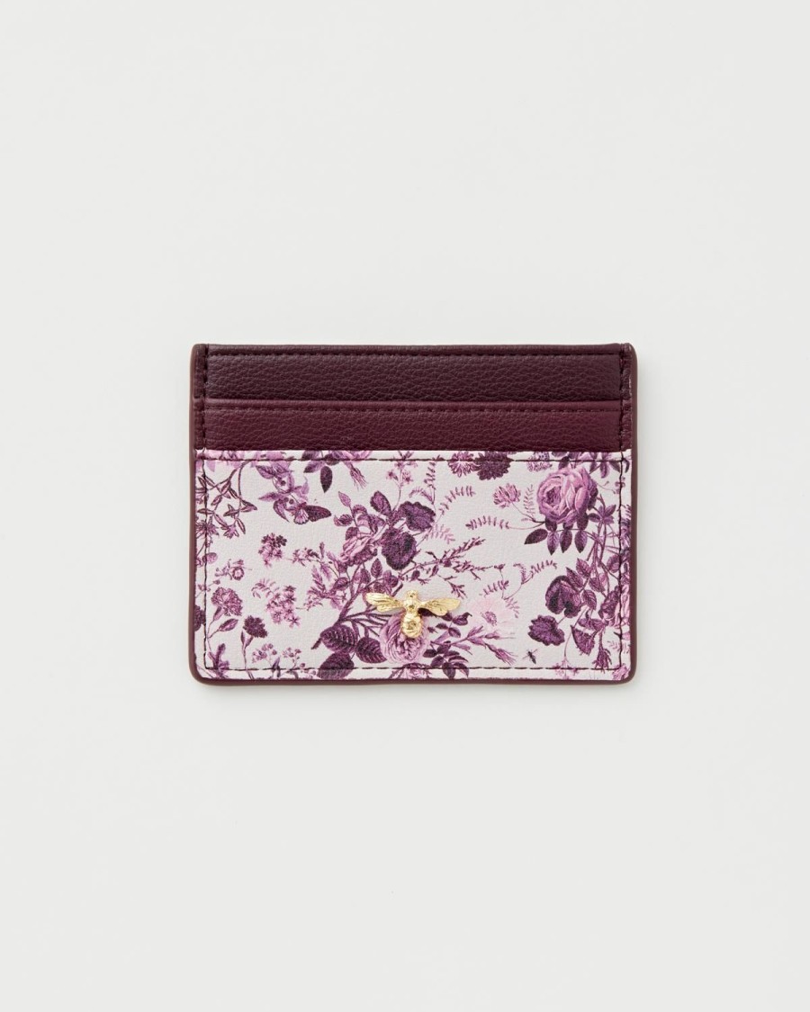 Handbags Fable England | Rambling Rose Card Purse Burgundy