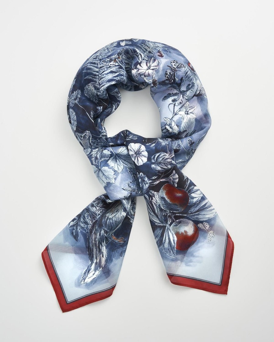 Scarves & Hats Fable England | Nocturnal Garden Scarf Midnight Blue