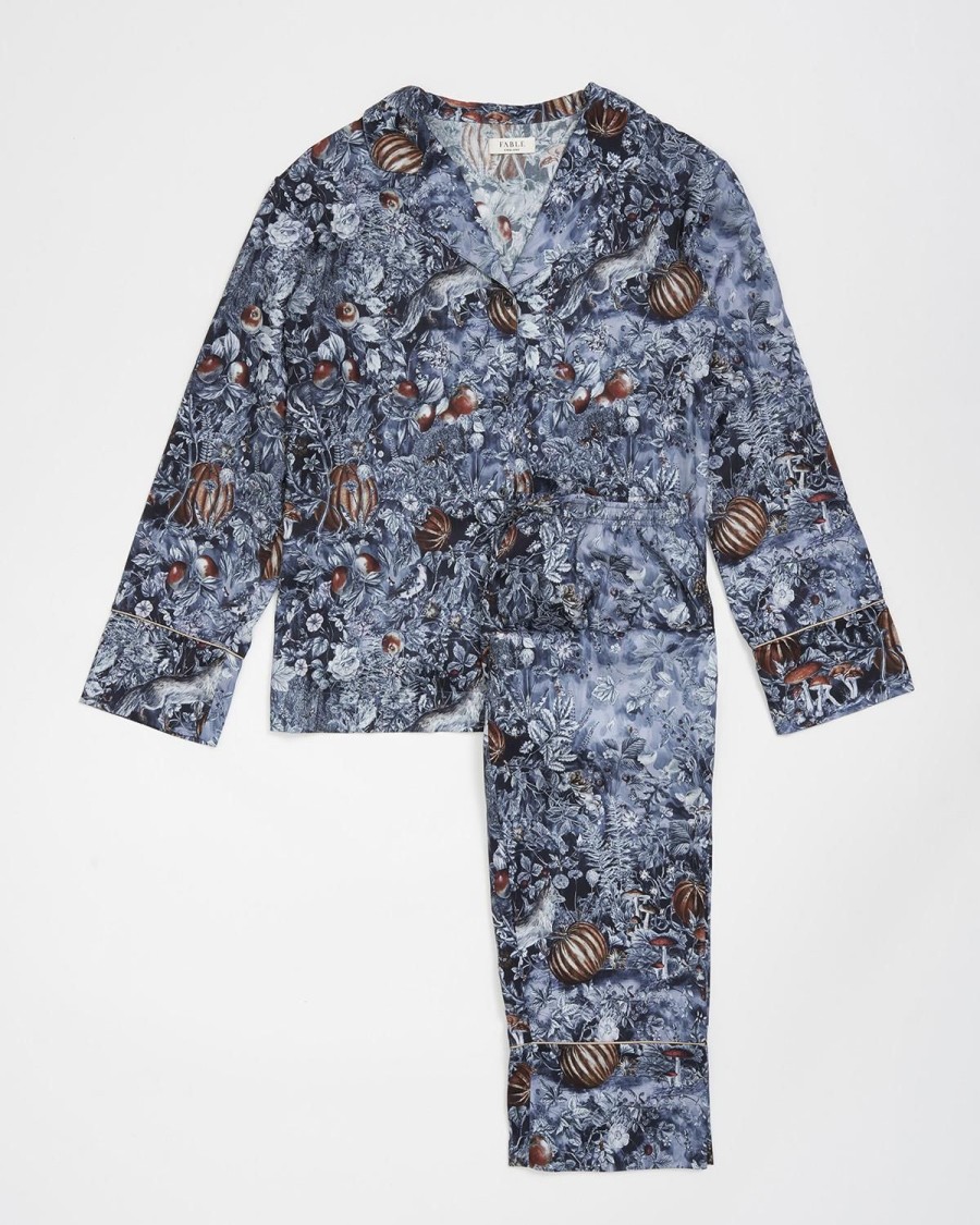 Nightwear Fable England | Nocturnal Garden Pyjamas Midnight Blue