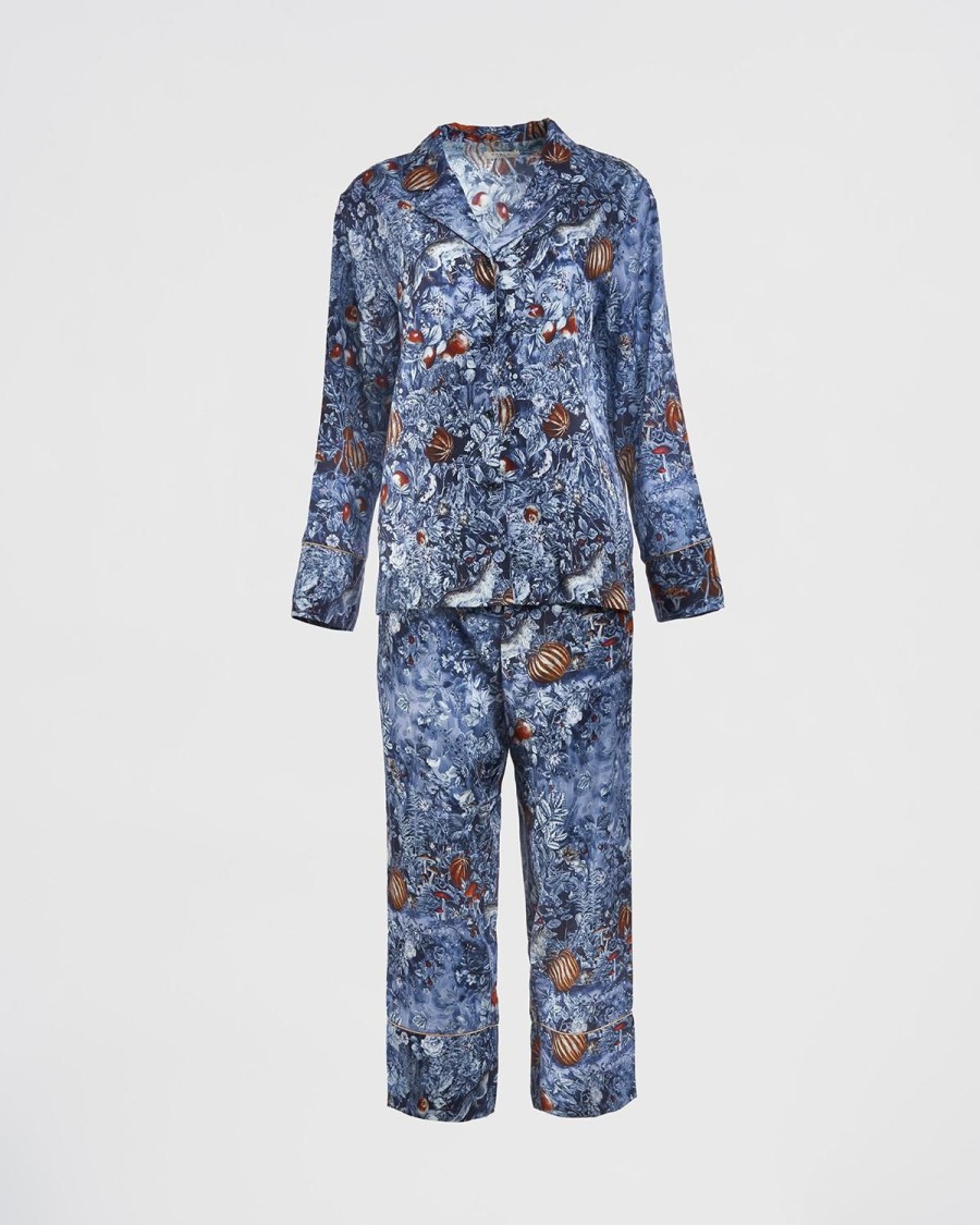 Nightwear Fable England | Nocturnal Garden Pyjamas Midnight Blue