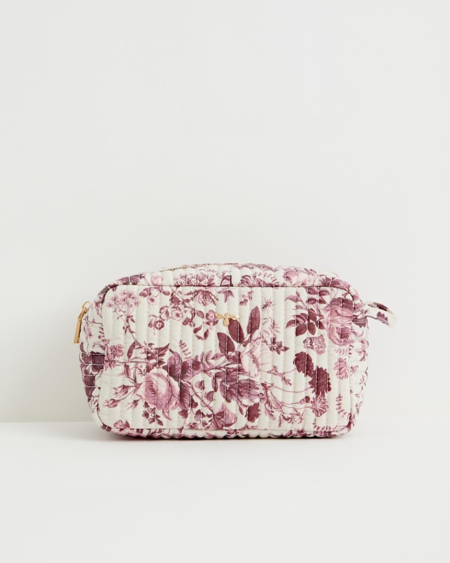 Cosmetic Bags Fable England | Rambling Rose Pouch Burgundy