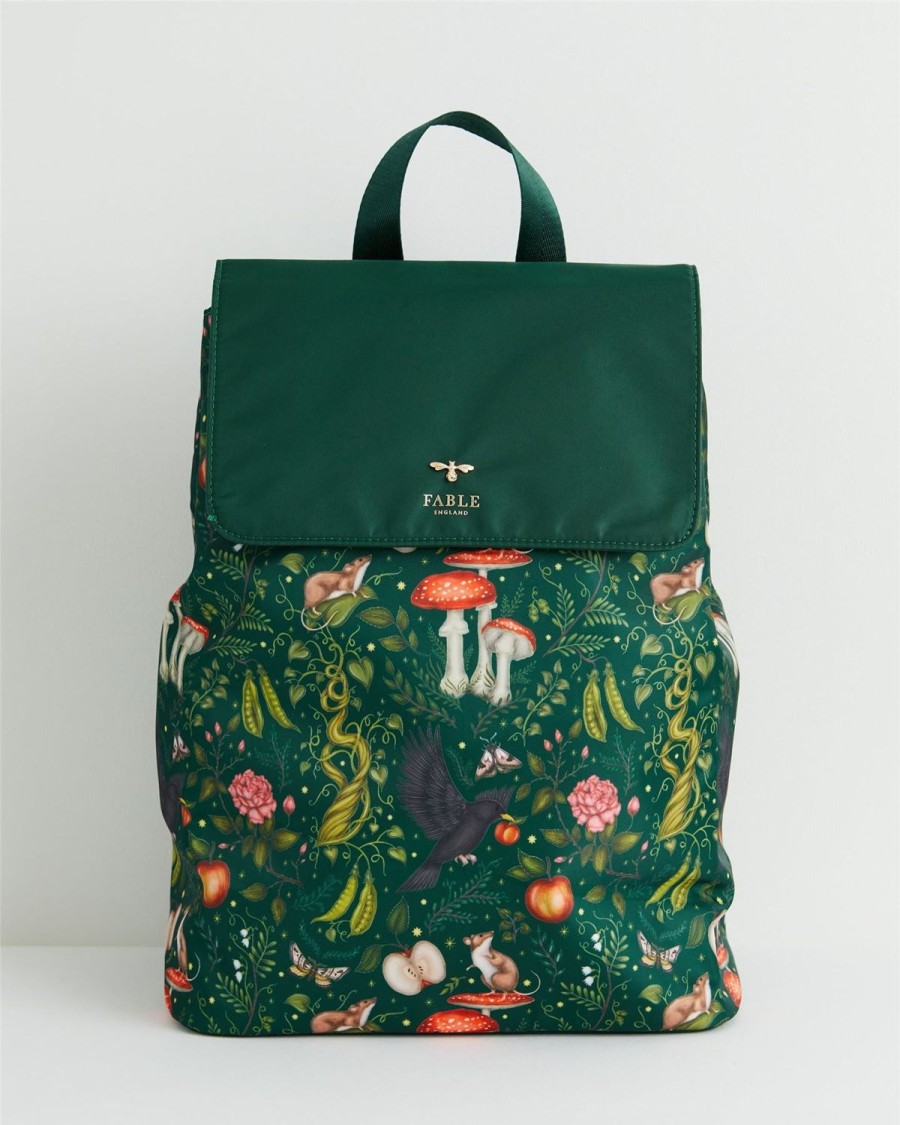 Handbags Fable England | Catherine Rowe X Fable Into The Woods Green Backpack