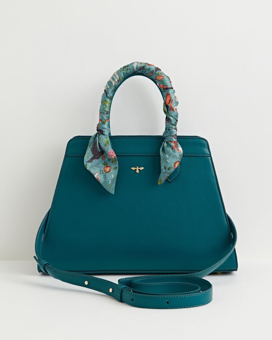 Handbags Fable England | Into The Woods Teal Tote