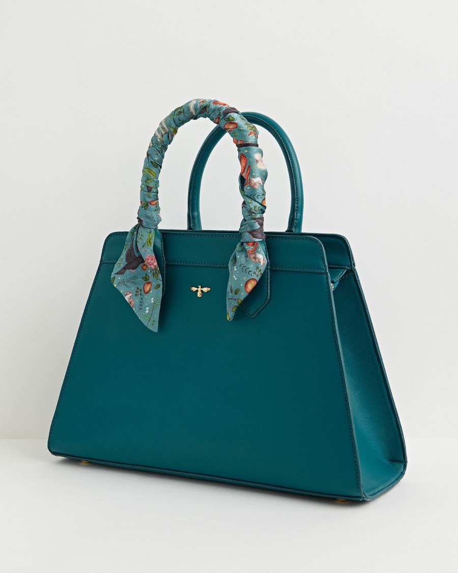 Handbags Fable England | Into The Woods Teal Tote