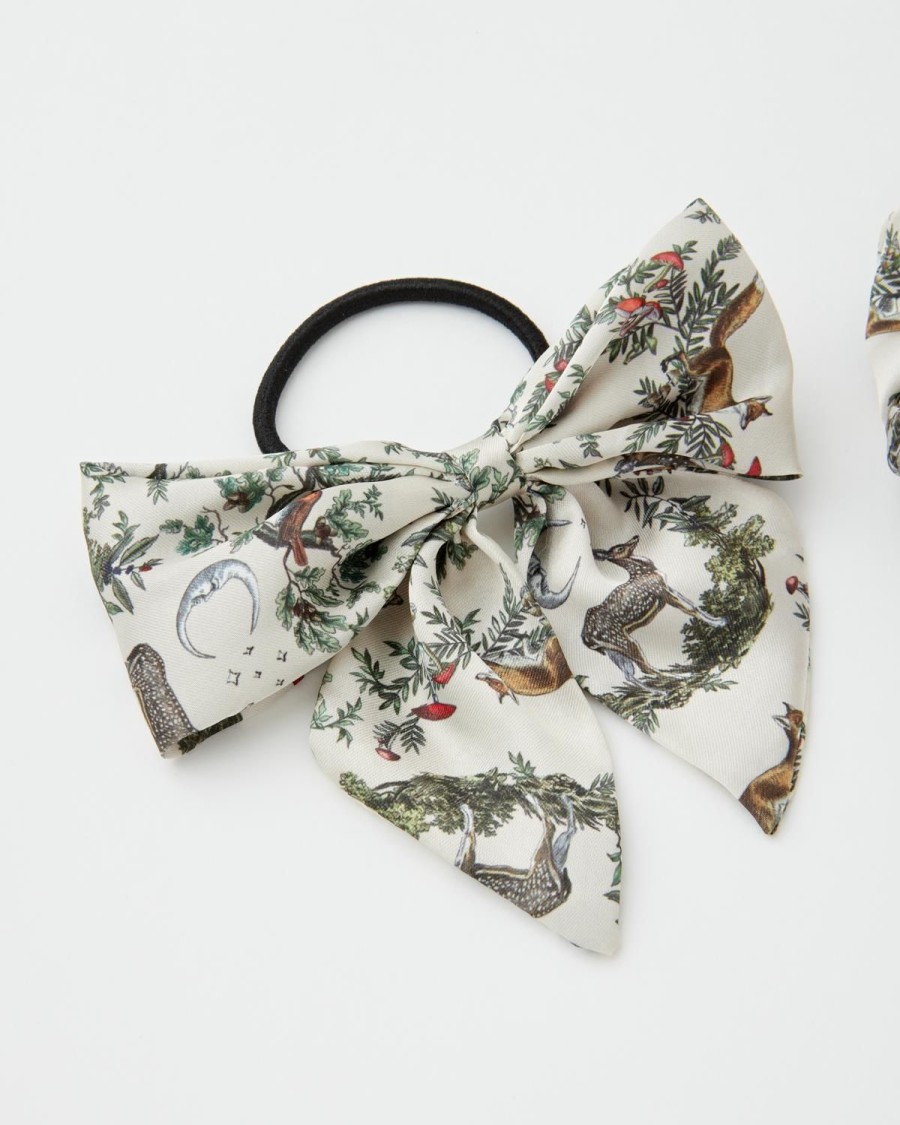 Accessories Fable England | A Night'S Tale Scrunchie & Bow Crystal Grey