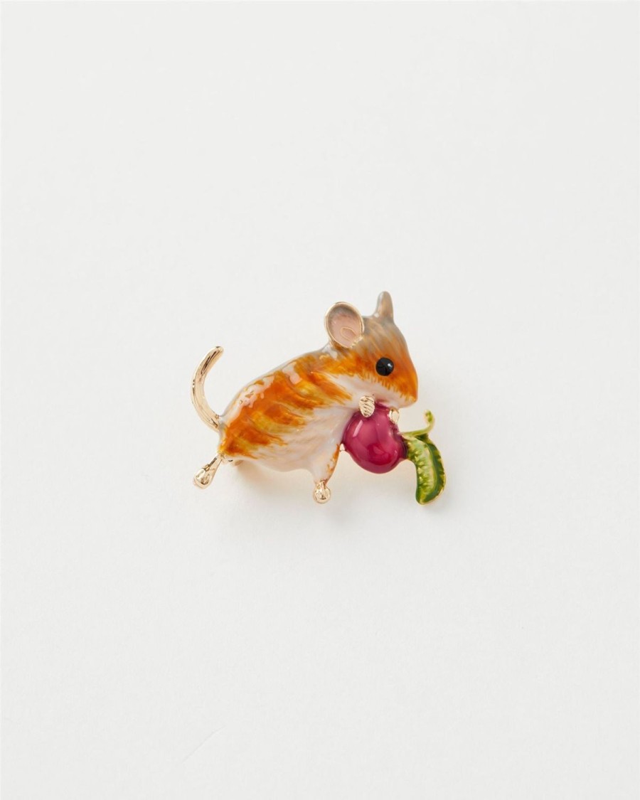 Jewellery Fable England | Enamel Vole Brooch