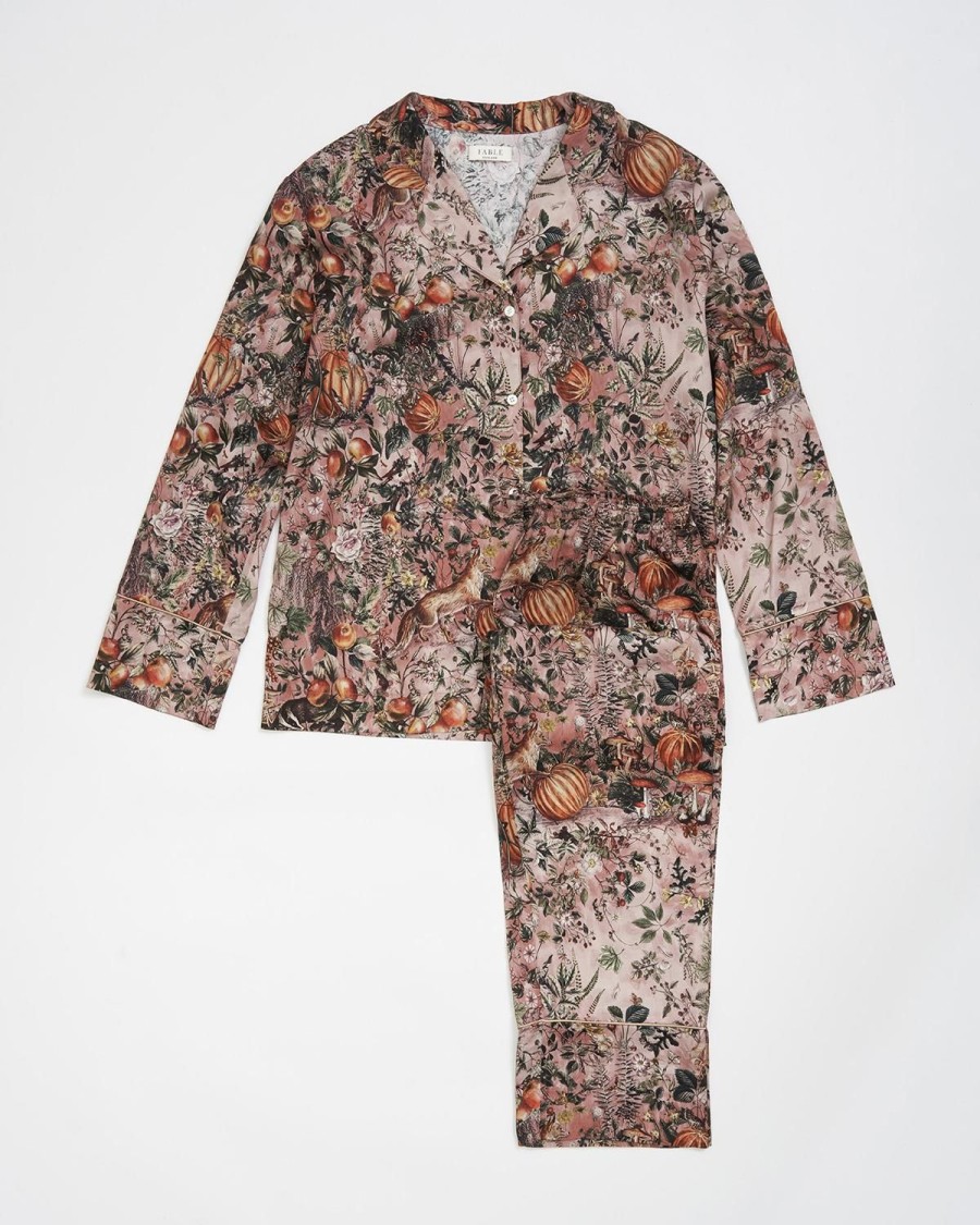 Nightwear Fable England | Nocturnal Garden Pyjamas Pink Lady