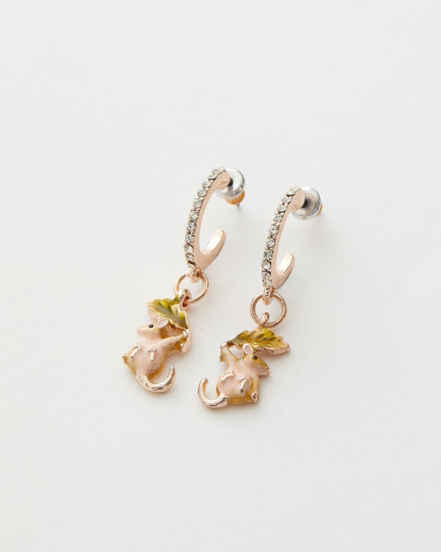 Jewellery Fable England | Enamel Dormouse Hoop Earrings