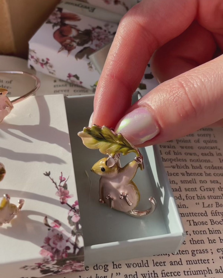 Jewellery Fable England | Enamel Dormouse Hoop Earrings