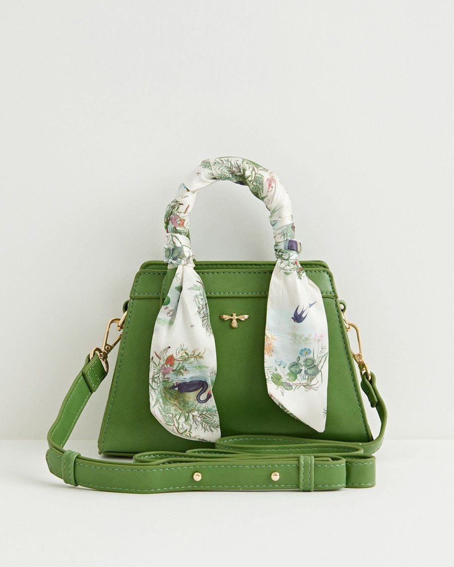 Handbags Fable England | Mini Green Alice Tote