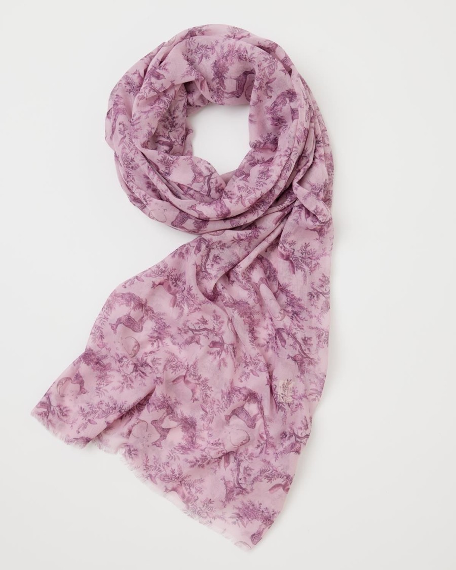 Scarves & Hats Fable England | A Night'S Tale Woodland Dusky Rose Light Weight Scarf