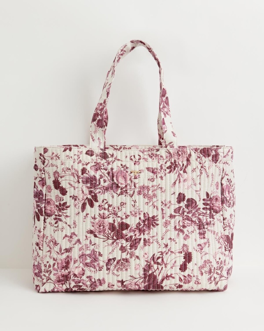 Handbags Fable England | Rambling Rose Tote Burgundy