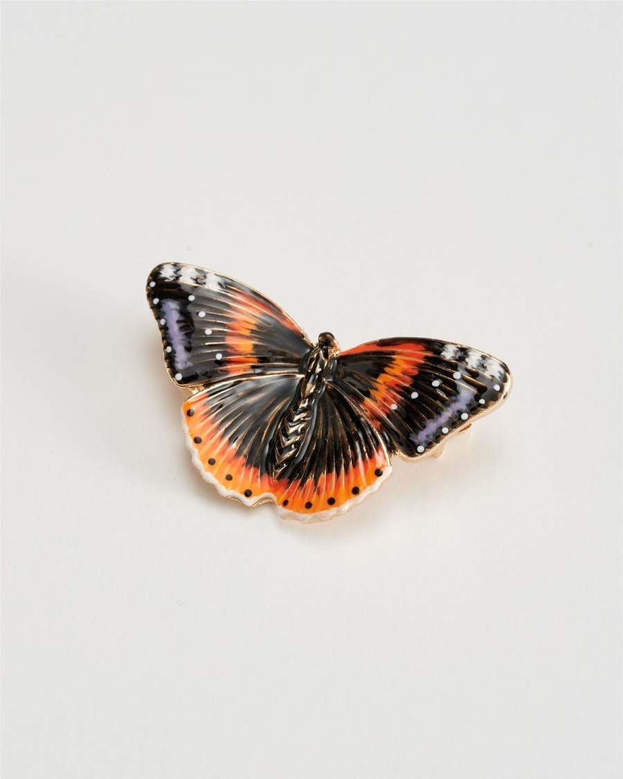 Jewellery Fable England | Enamel Red Admiral Brooch