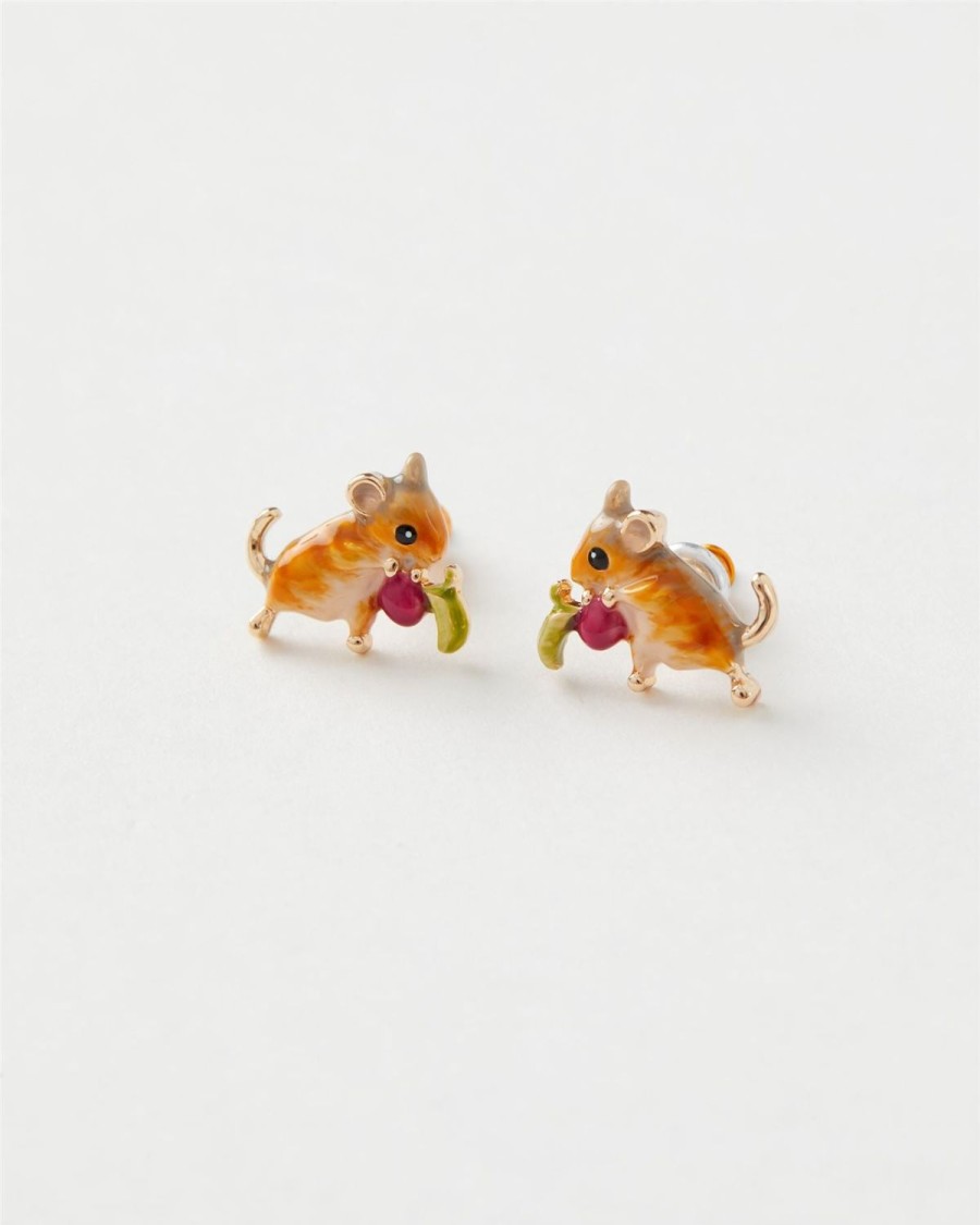 Jewellery Fable England | Enamel Vole Stud Earrings